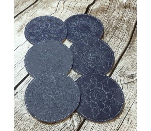 Stickserie ITH - Untersetzer Flower Circles